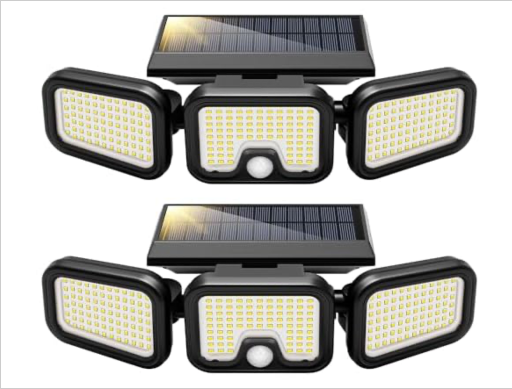 VIVOHOME 2500-Lumen Solar Motion Sensor Flood Lights 2-Pack