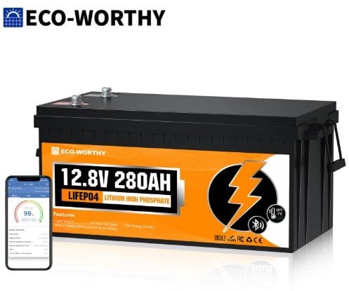 ECO-WORTHY 3584Wh 12V 280Ah LiFePO4 Battery w/Bluetooth & 200A BMS Deal