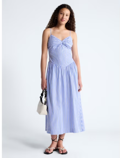Free Assembly Women's Twist Front Sleeveless Maxi Dress with Drop Waist (Sizes L-XL)