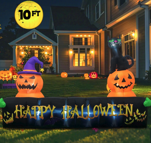 10Ft Long Halloween Inflatable Decorations with LED Lights