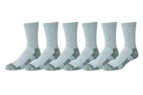 Amazon Essentials Men's Performance Cotton Moisture Control Socks 6-Pairs