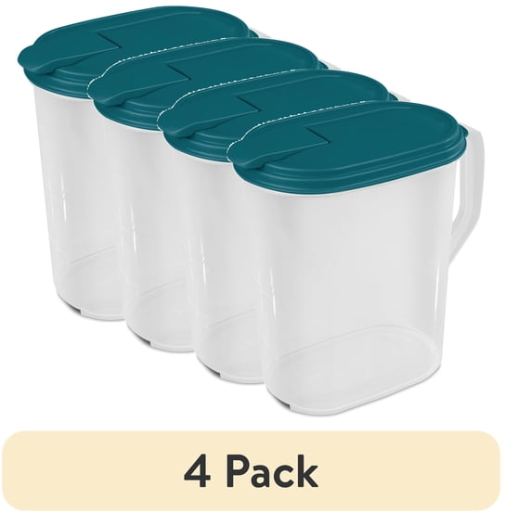 Mainstays 1 Gallon Oval Pitcher with Flip-Top Spout 4-Pack