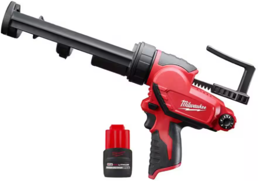 Milwaukee M12 12-Volt Lithium-Ion Cordless 10 oz. Adhesive and Caulk Gun w/M12 12V Lithium-Ion CP High Output 2.5 Ah Battery Pack