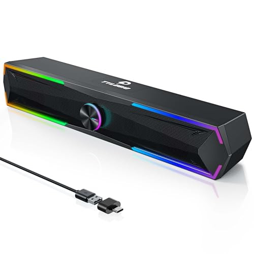 Computer Speakers for Desktop with Surge Clear Sound, Flowing LED