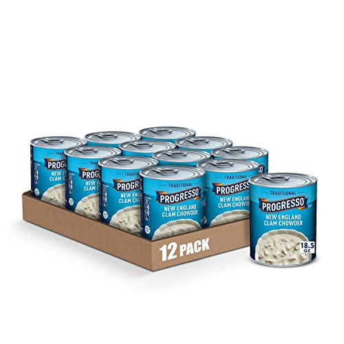 Progresso New England Clam Chowder Soup 18.5 oz (Pack of 12)