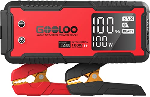 GOOLOO GT4000S 12V 4000A Peak Jump Starter with 100W Two-Way Charging