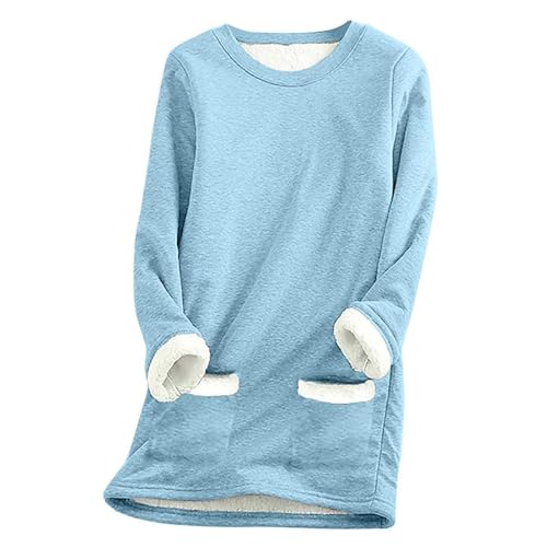 Sherpa Fleece Lined Crew Neck Sweatshirt