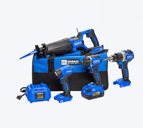 Kobalt 24V Brushless 4-Tool Power Tool Combo Kit