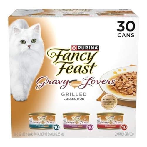 Purina Fancy Feast Gravy Lovers Poultry and Beef Grilled Gourmet Wet Cat Food Variety Pack - (Pack of 30) 3 oz. Cans Deal