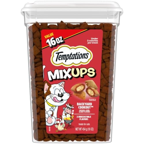 Amazon - Temptations MixUps Crunchy and Soft Cat Treats, Cookout Flavor, 16 oz $5.84