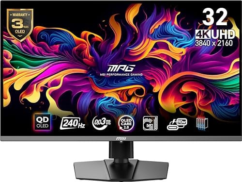32" MSI MPG 321URX 4K QD-OLED 0.03ms 240Hz Gaming Monitor Deal