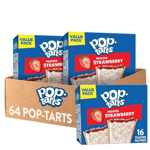 Pop-Tarts Toaster Pastries Frosted Strawberry 64-Count