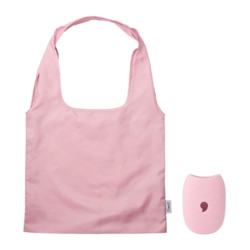 S'well Droplet Packable Reusable Tote Bag w/ Silicon Storage Capsule (Pink Topaz Glitter) Deal