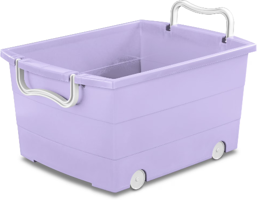 Your Zone Kids Rolling Toy Storage Bin with Handles, Purple, 22 in x 16 in x 11 in