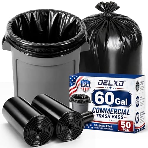 60 Gallon Trash Bags, 50 Count