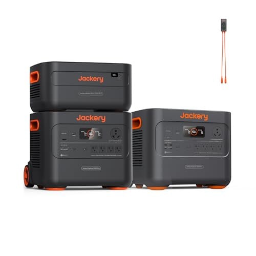 Jackery Explorer 2000 Plus Portable Power Station (2-Pack) with 1x Extra Battery & Parallel Connector, 6128Wh LiFePO4 Battery Pack
