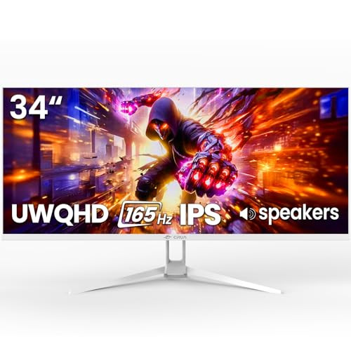 34" CRUA 3440x1440 165Hz WQHD Ultrawide IPS Monitor