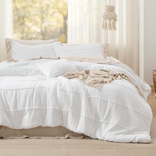 3-Piece Bedsure Pinch Pleat Comforter Set Twin XL Deal