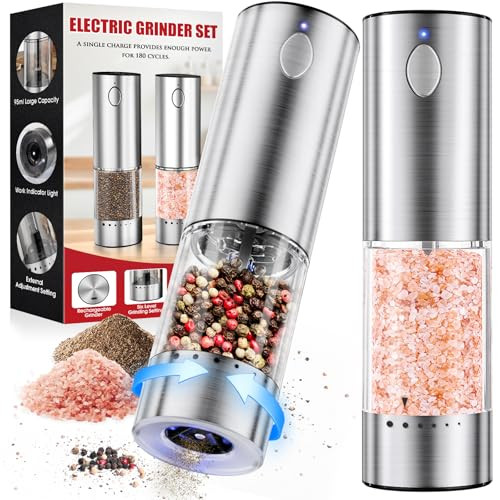  Electric Salt and Pepper Grinder Set 2 PCS
