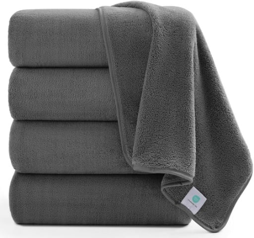 Jessy Home 4-Pack Oversized Bath Sheet Towels 700 GSM Ultra Soft Dark Gray Deal
