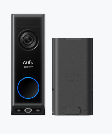 eufy Security E340 2K Video Doorbell w/ Dual Cameras & Extra Battery