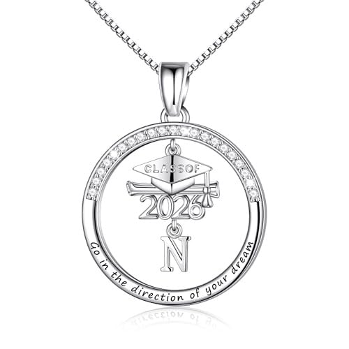 Class of 2026 Graduation Cap Initial Necklace Deal