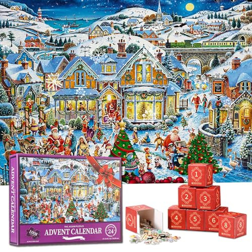 Bilimel Advent Calendar Christmas Jigsaw Puzzles 1008 Pcs