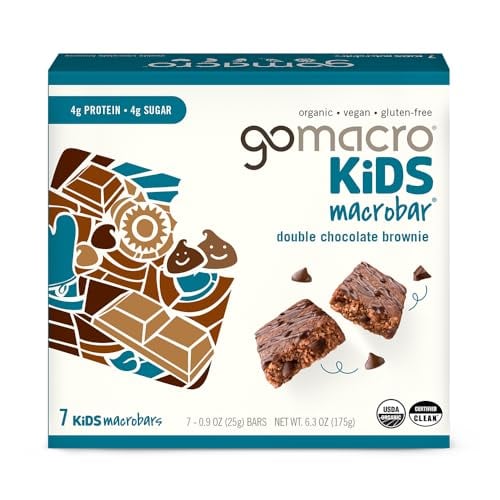 Gomacro Organic Bar Kids Double Chocolate Brownie 7-Count