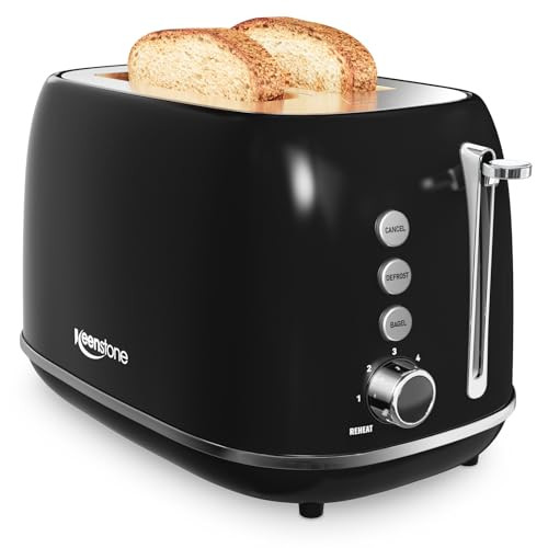 Retro Stainless Steel 2 Slice Toaster (Black)