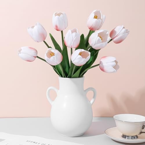 Blush Pink Fake Tulips 10-Pack