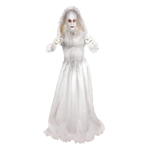Haunted Hill Farm 5.5-Ft. Double Face Bride Halloween Animatronic