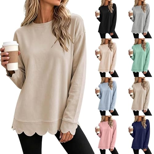 Crewneck Scalloped Sweatshirts Deal