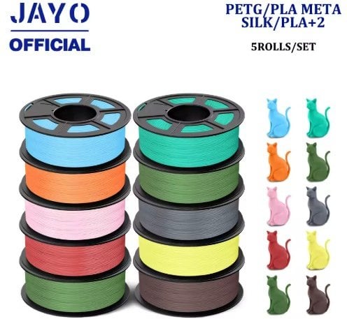 JAYO 5.5kg 3D Printer Filament 1.75mm 5 Rolls High Toughness PETG White Deal