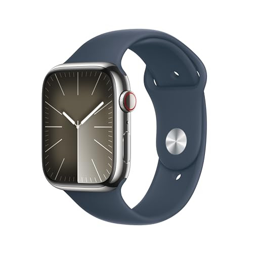Apple Watch Series 9 [GPS + Cellular 45mm] Smartwatch with Silver Stainless Steel Case