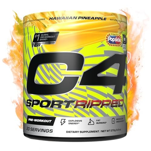 C4 Sport Ripped Pre-Workout Powder 20-Servings (Hawaiian Pineapple) Deal