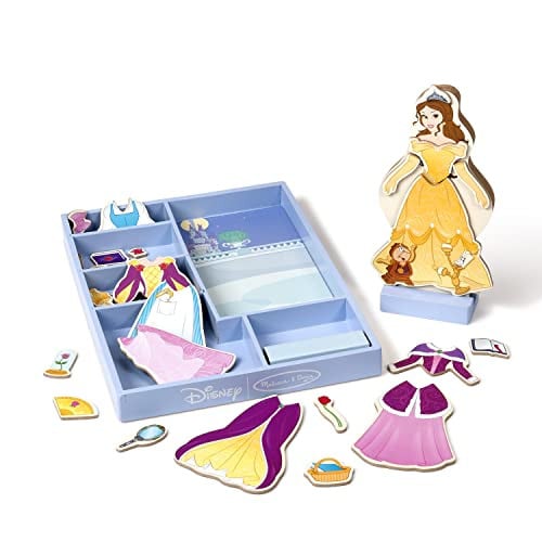 Melissa & Doug Disney Magnetic Dress-Up Wooden Doll Pretend Play Set (Belle) 30+ Piece Deal