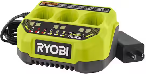 Ryobi USB Lithium 3-Port Charger w/ USB 3.0 Ah Rechargeable Battery