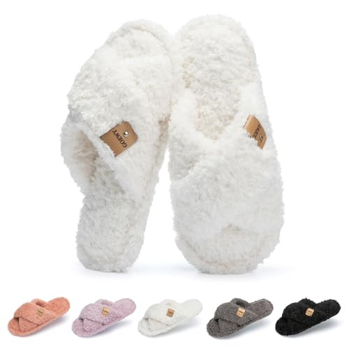 Fuzzy Women's Open Toe Slippers