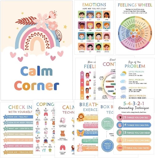 Calm Down Corner Feelings Chart Posters   Deal