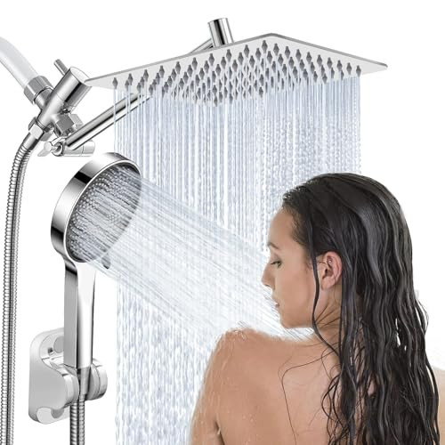 8" Rain Shower Head with Handheld Spray Combo