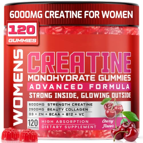 Creatine for Women 6000mg Creatine Monohydrate Gummies with Collagen Cherry Deal