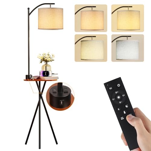 65" ROTTOGOON Floor Lamp w/ End Table & Charging Station Deal