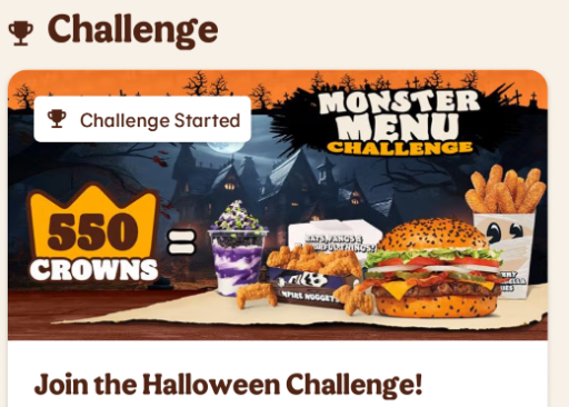 Burger King Halloween Challenge (Via APP)