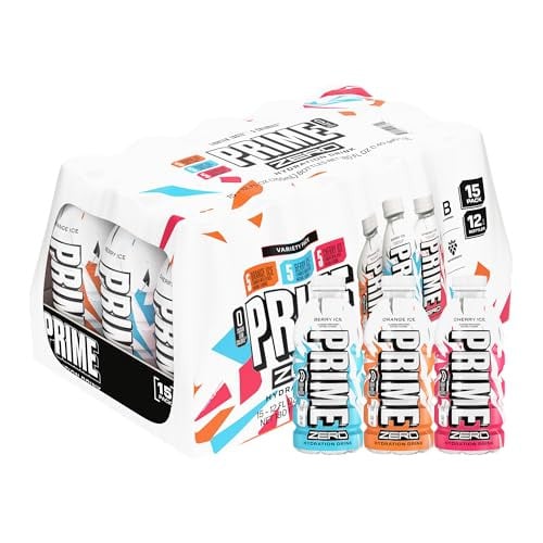 PRIME ZERO Sugar Free Sports Drinks Variety Pack 15-Pack 12-Oz