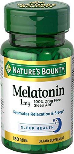 Nature's Bounty Melatonin Tablets 180-Count 1mg