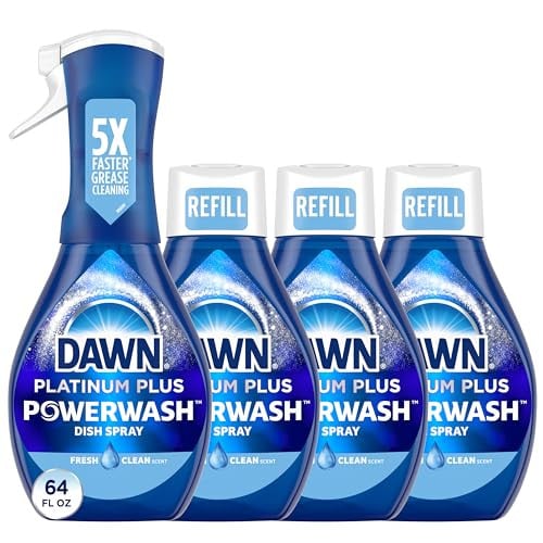 (Prime Deal) Dawn Powerwash Spray Dish Soap Fresh 1 Starter Kit + 3 Refills (4x16 Fl Oz)