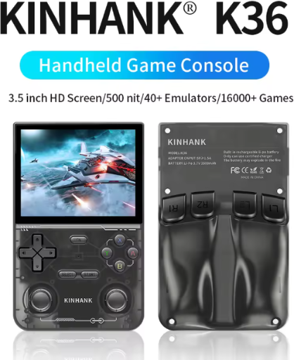 KinHanK K36 Retro Game Emulation Handheld (Black)