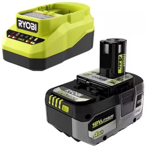 RYOBI ONE+ 18V Lithium-Ion HIGH PERFORMANCE Starter Kit with 4.0 Ah Battery and Charger