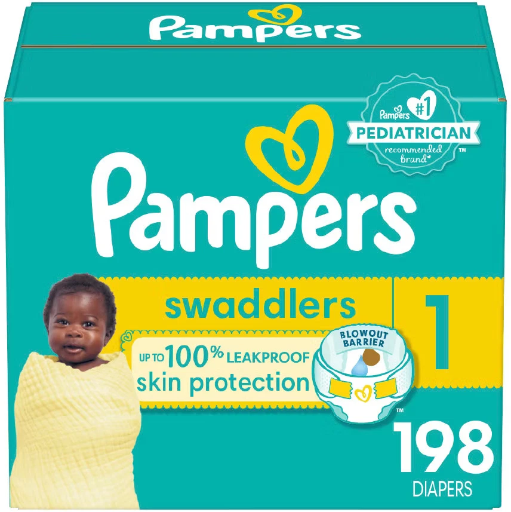 198ct Pampers Swaddlers Disposable Diapers Size 1 Deal