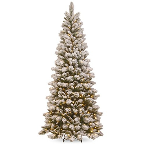 National Tree 7.5 Foot Snowy Westwood Slim Pine Tree